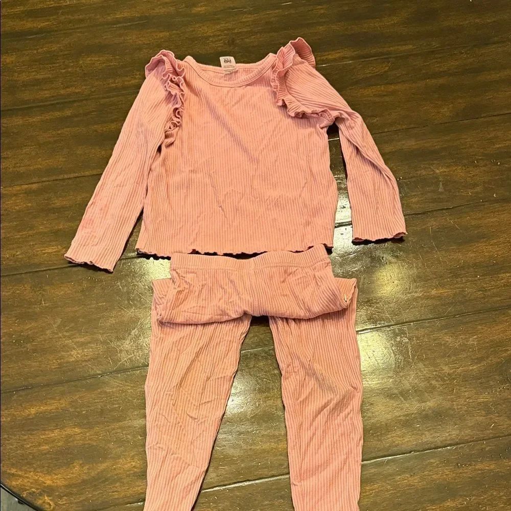 Little Sleepies Coral Ruffled Pajama Set
